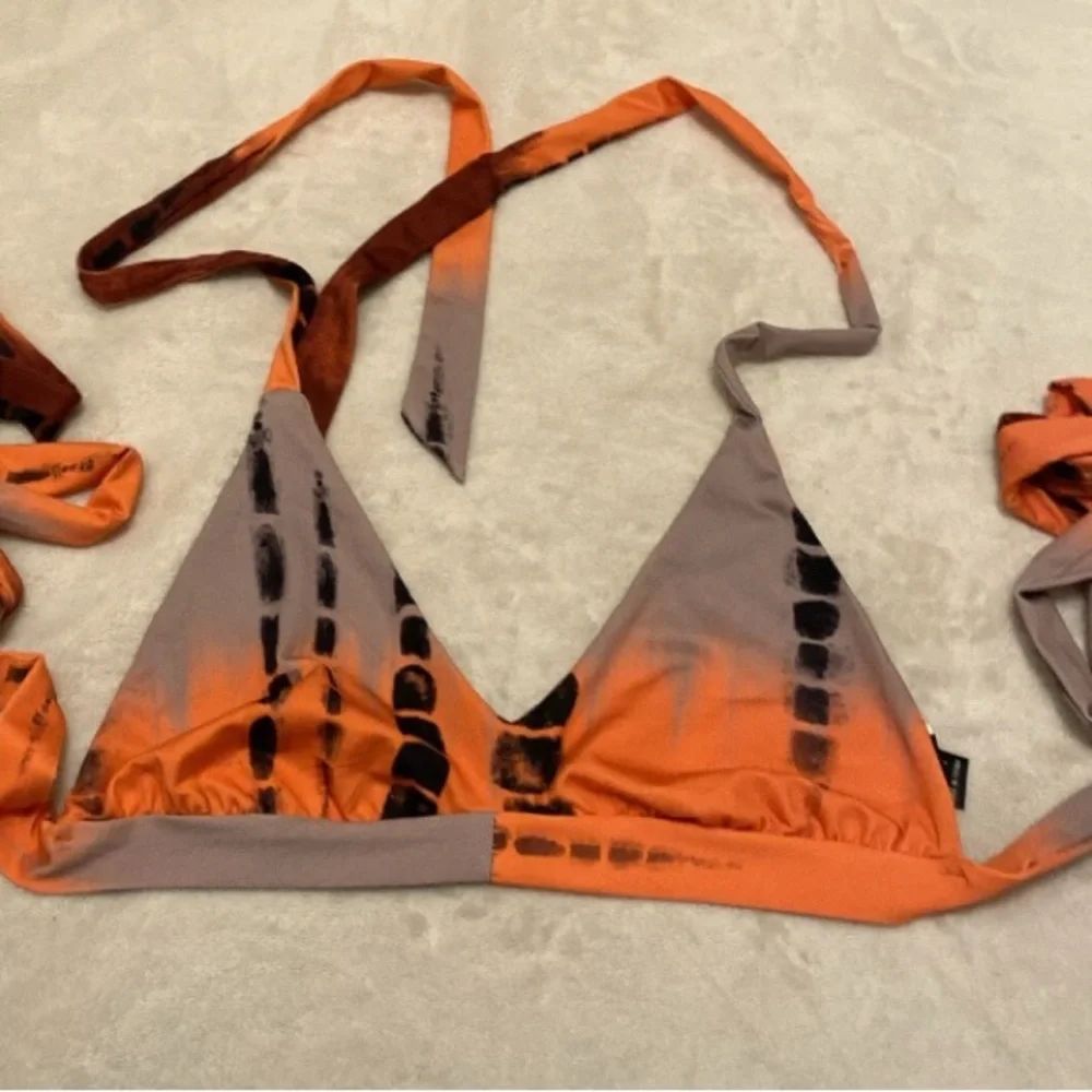 SHEIN Orange and Black Wrap Bikini